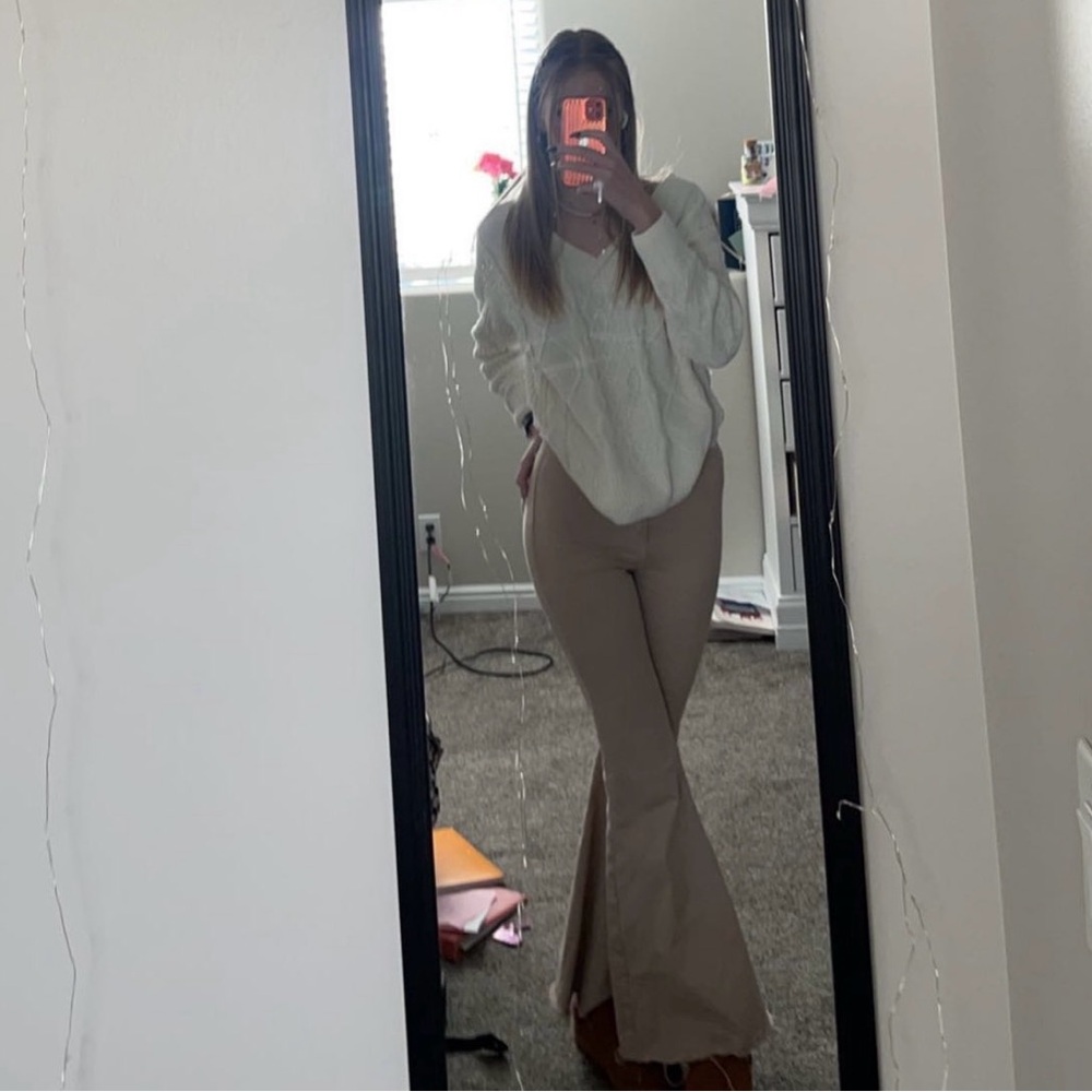 Bohme Tan Flare Pants Casual Boot Cut